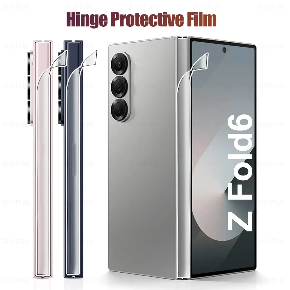3-Piece Hinge Protective Film Cover for Foldable Smartphones - Middle Border Protector Sticker with HD Hydrogel Films