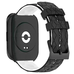 Silicone Sports Band with Soccer Print for Smartwatch Replacement Strap (Black white)