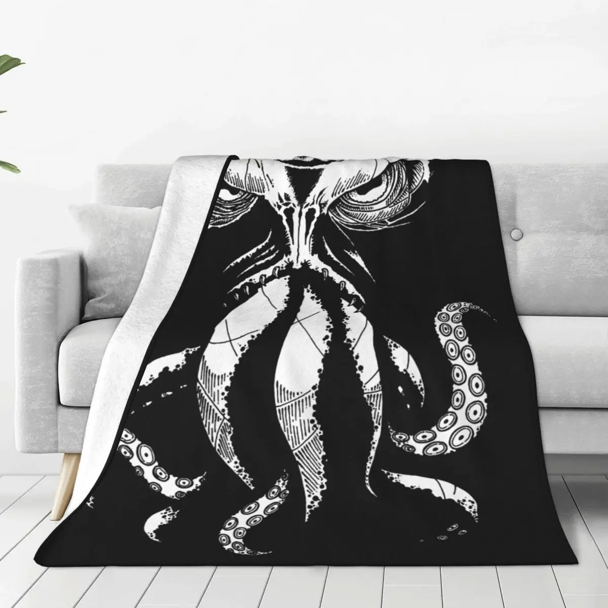 

Cthulhu Wakes Awesome Blanket Lovecraft Horror Necronomicon Gothic Flannel Warm Throw Blankets for Chair Covering Sofa Summer
