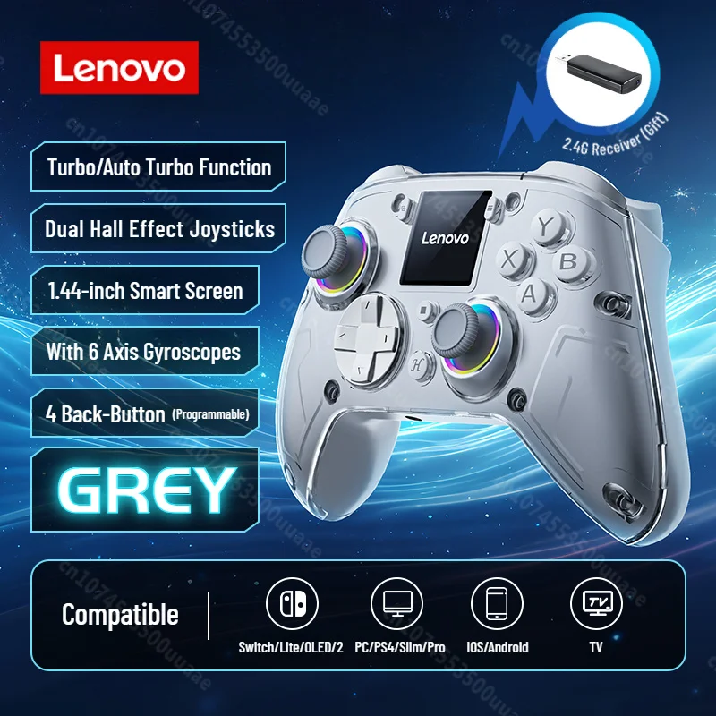 Lenovo X01 1.44inch Smart Screen Wireless Controller 3 Modes for Switch PS4 IOS Android PC TV Programmable Back-Button Gamepad