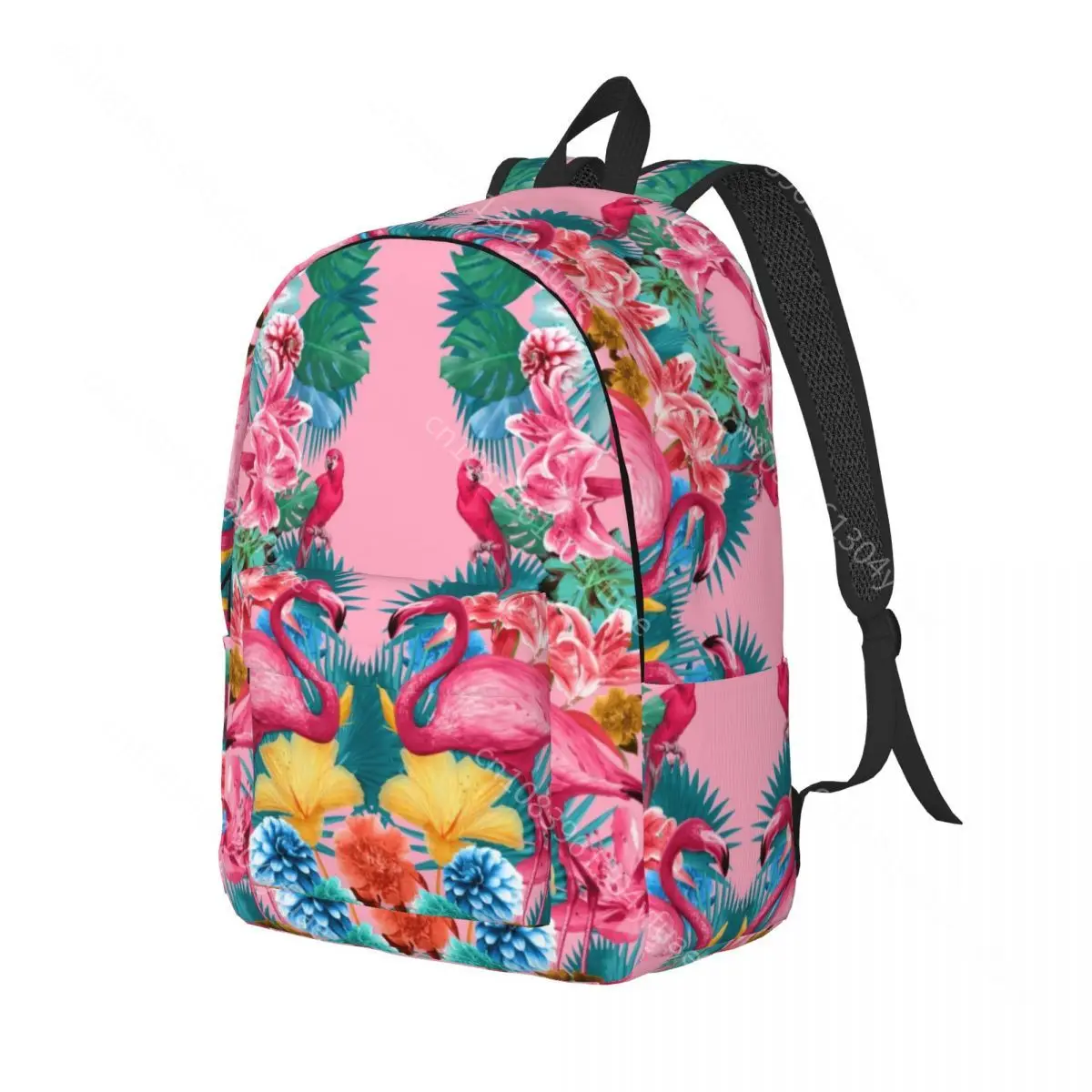 Flamingo Backpack Tropical Garden Youth Polyester Travel Backpacks Pattern Kawaii School Bags Rucksack Christmas Gift
