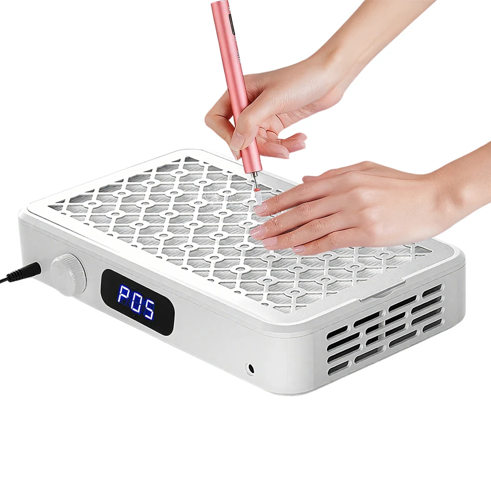 Professional Turbo Vacuum Cleaner Brushless Nail Dust Collector Two Hands Strong Suction Nail Dust Extractor Double Fans