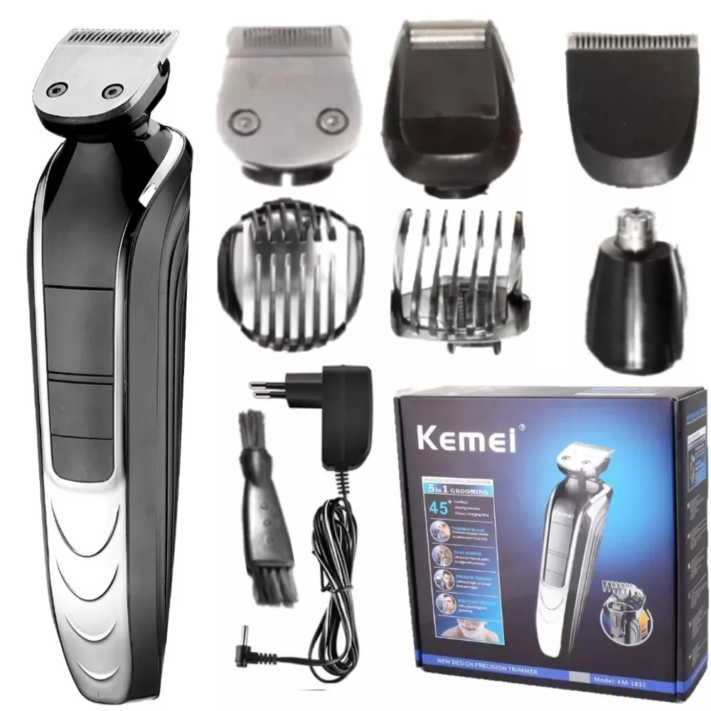 Máquina de Cortar Cabelo Adjustable Ajustável sem Fio Recarregável em Km1832