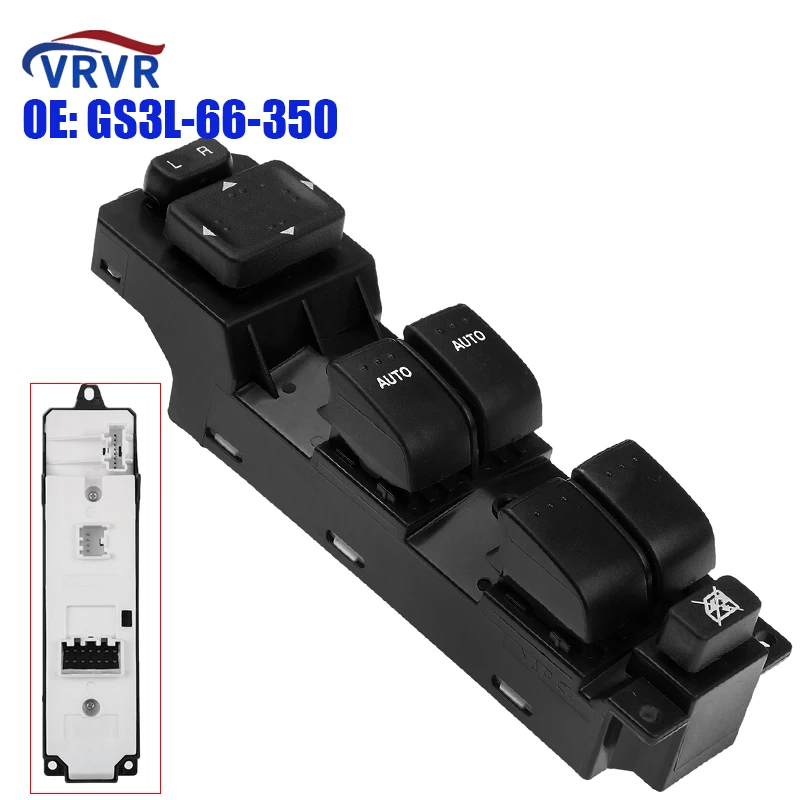 

VRVR GS3L-66-350 GS3L66350 Electric Window Master Switch Lifter With Black/ White Bottom For 2007-2012 Mazda CX7