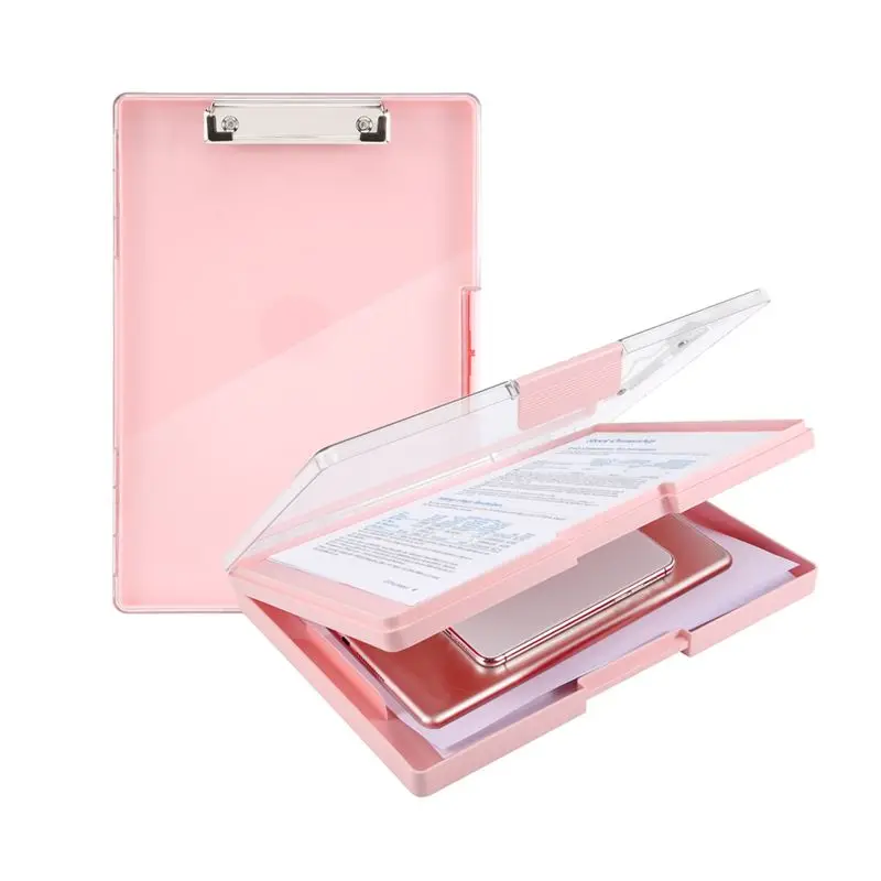 보관함이 있는 A4 클립보드, 수유용 폴더 클립보드, 측면 개방형 휴대용 필기용 클립보드