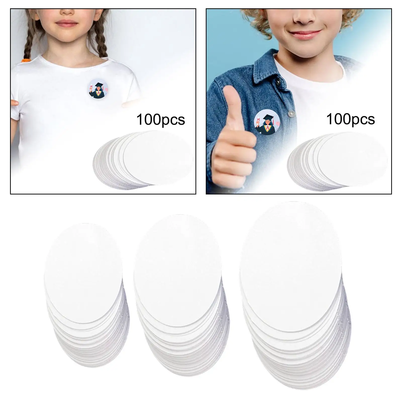 Button Badge Blank Paper Craft Making Replacement Fittings 100 Pieces