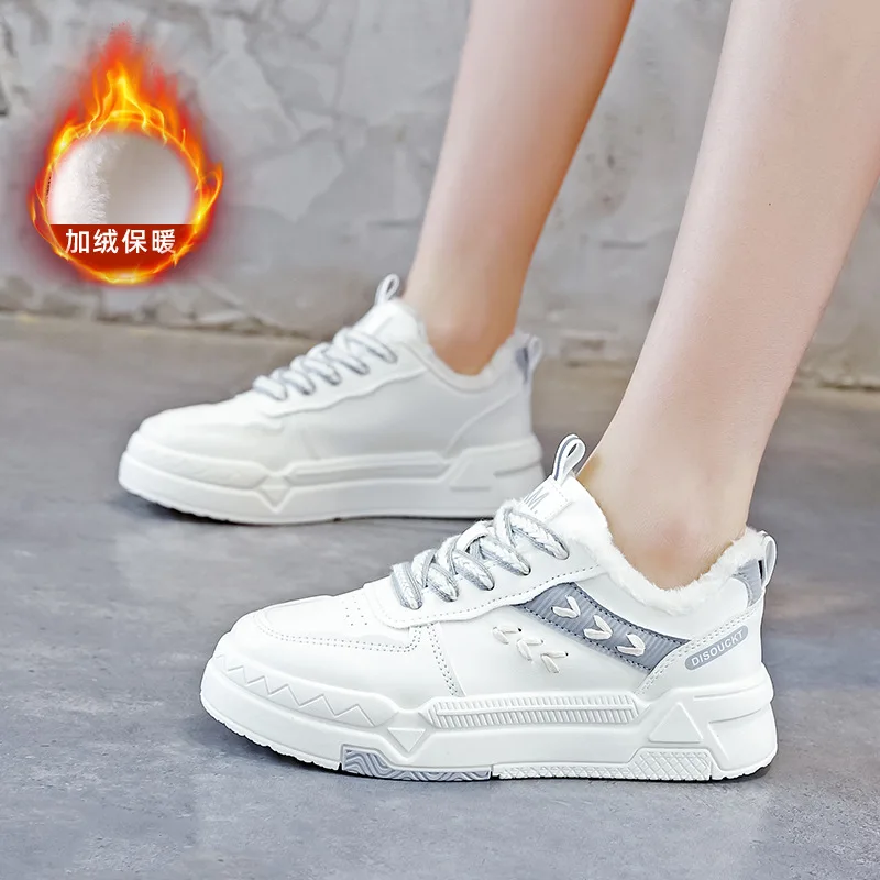 

Sports Shoes, Winter Warm White Shoes for Women, New Winter Cotton Shoes for Women, Lightweight Non-slip Sports Shoes for Women