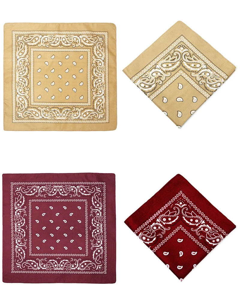 Unisex Männer Frauen Bandana Haarband Cowboy Herren Biker Sport Kopfbedeckung Handgelenk Haarwickel Paisley Kopfwickel Quadratischer Schal – Detail 8