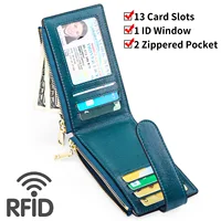 Women's AirTag Smart Wallet Genuine Leahter Women Bifold Credit Card Holder with Built-in Integrated Case Coin Purse for Ladies 2