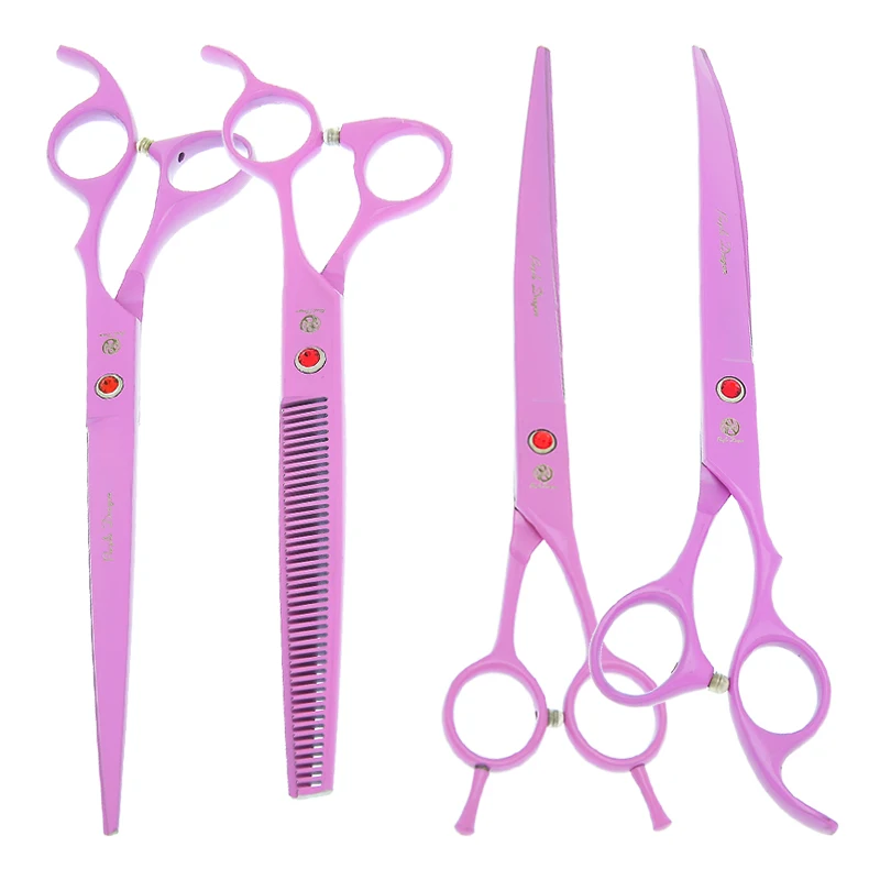 

Purple Dragon 8.0" Professional Dog Shears Pet Grooming Scissors Straight Cutting Thinning Curved Clipper Cat Trimmers B0056B