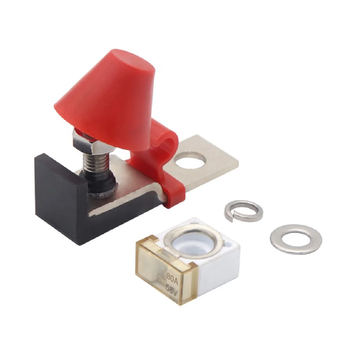 

For New Energy Electric Vehicle Battery Fuse Holder, 58V 80A Insulation Fuse Holder with Fuse