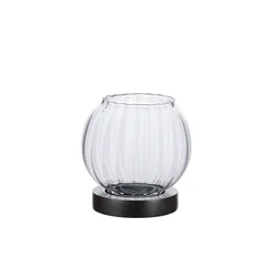 Nordic Style Clear Glass Oil Lamp Cover - Windproof Candle Holder Lantern (Style C striped)