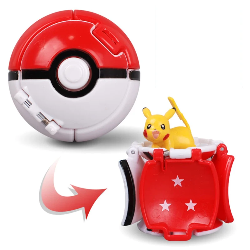Pokemon Pokeball Anime Figure Pikachu Charizard Psyduck Pocket Monster Elf Ball Kids Toys Action Model Children's Birthday Gifts - Bilde 2