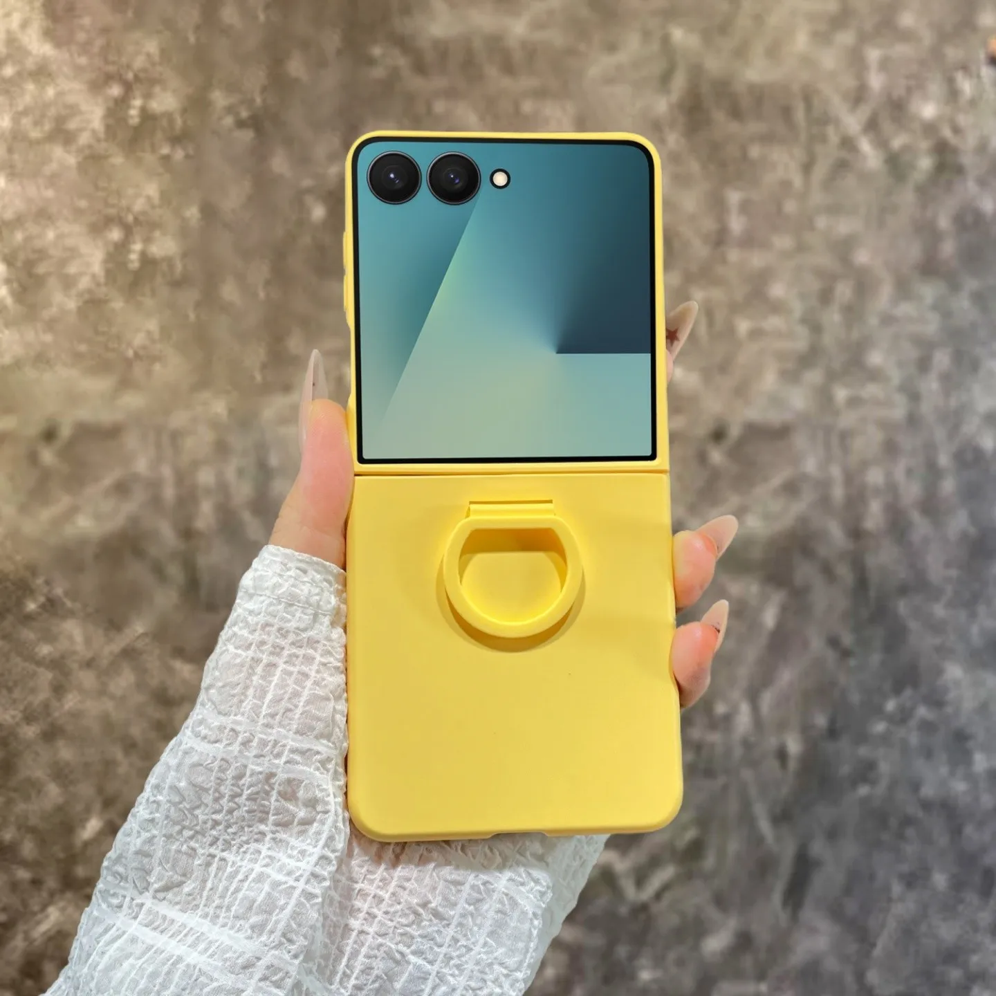 Matte Color Finger Ring Holder Protective Case - Durable PC Hard Shell Back Cover