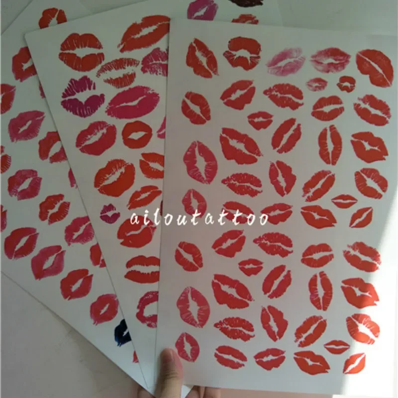 Waterproof Temporary Tattoo Stickers for Women Teen Girls Sexy Lip Arm Leg Transfer Fake Tattoo 18*28cm Tatouage