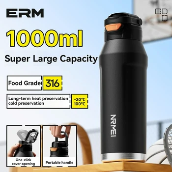 700ml 1000ml Stainless Steel Tumble Cycling Keep Heat and Cold Water Bottle Sports Kettle Straw Handle Fitness Cup