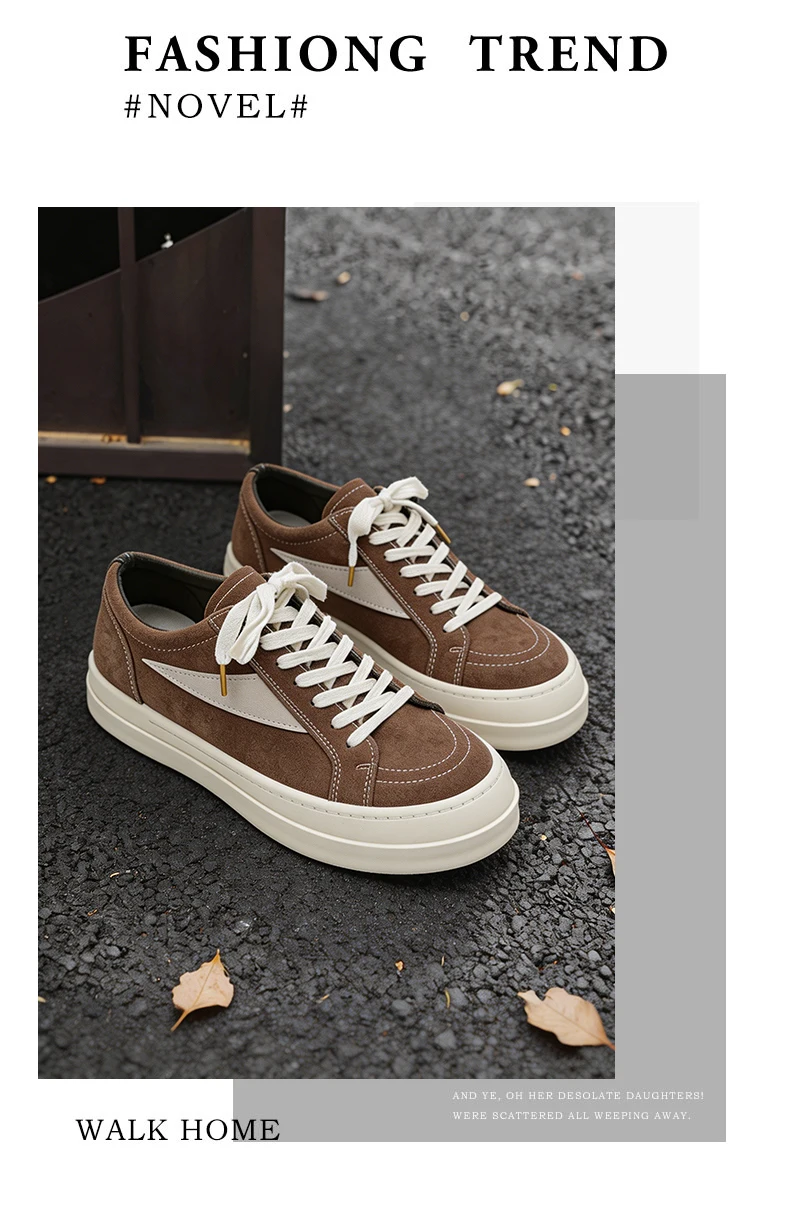 Men's Casual Platform Vulcanised Trainers Comfortable Sneakers_voghion.com