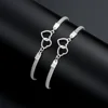 Bracelets de Couple en forme de cœur d'amour pour femmes et hommes, couleur argent, Double couche, chaîne assortie, bijoux cadeau pour amoureux, 1 pièces