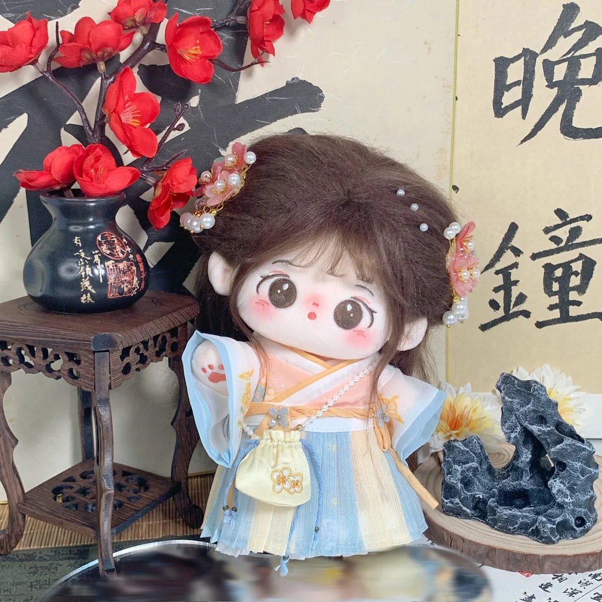 

Handmade Cute For 20cm Plush Flower Hanfu Skirt Clothes Dress Up Cosplay Costume Outfit Xmas Gift