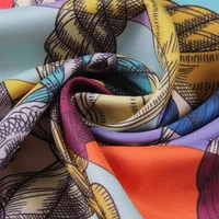 Brand Silk Scarves Horse Rope Printed Twill Silk Scarf Women Shawls Luxury Design Hijab Fashion Square Curled Scarf Neckerchief - Image 5