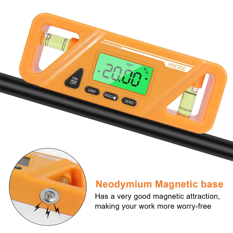 Digital Display Level Inclinometer Angle Protractor Backlight Magnetic Suction Electronic Level Precise Angle Measurement Tool 4