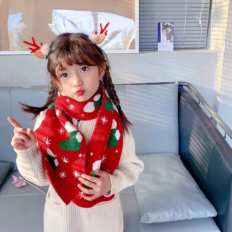 새로운 크리스마스 어린이 스카프 가을 겨울 크리스마스  스카프 유행 소년과 소녀 목 커버