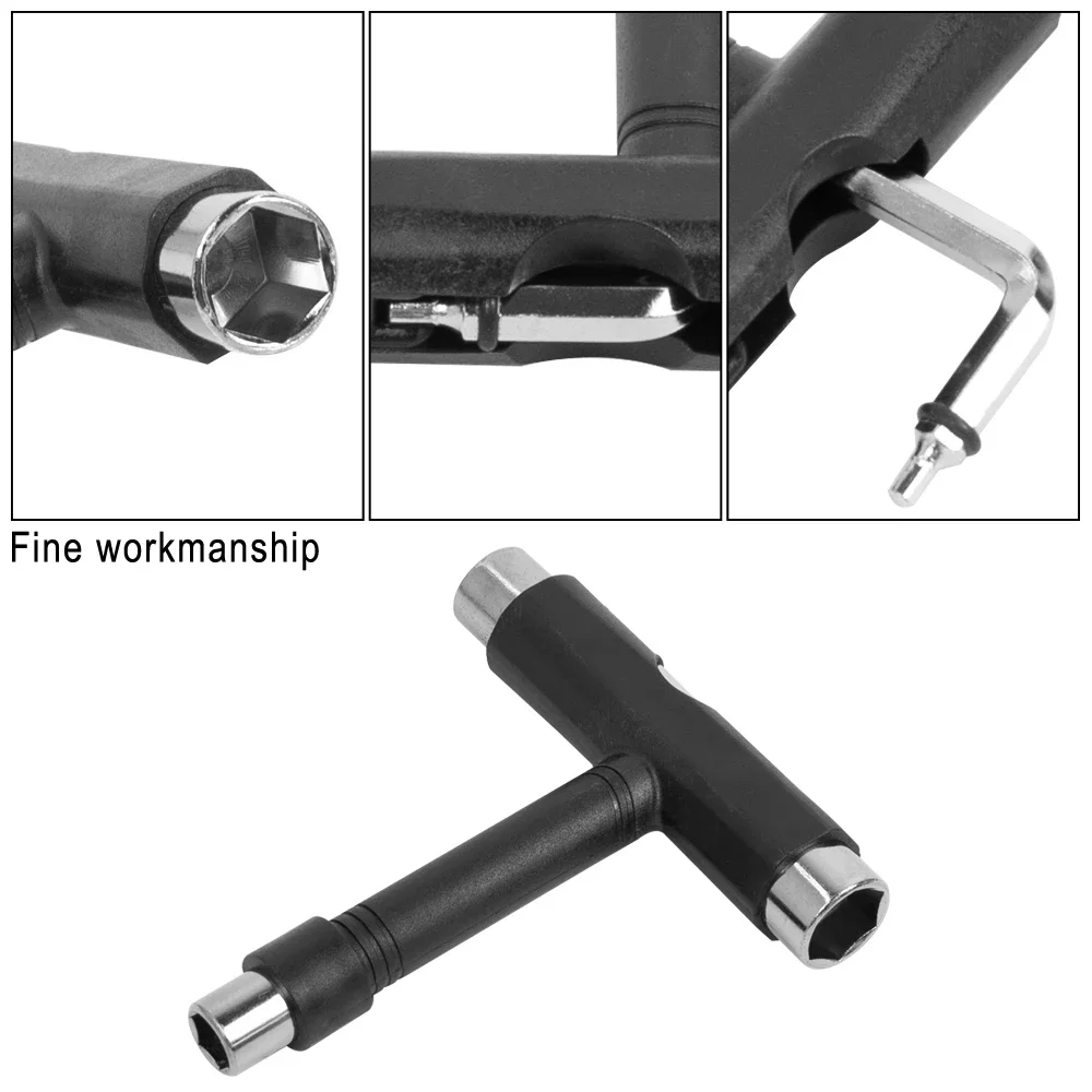T Form Skateboard Werkzeuge Schraubenschlüssel Skateboard Professionelle T Typ Inbusschlüssel Schwarz Longboard Board Rollschuh Schlüssel Werkzeuge Teile – Detail 4