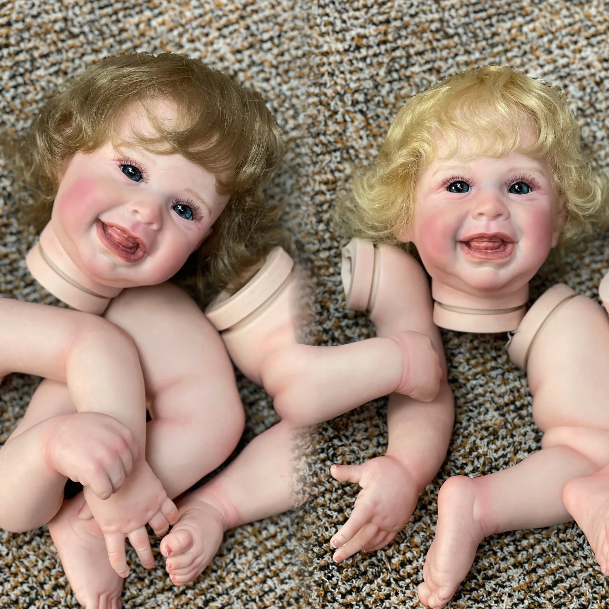 조립되지 않은 하퍼 재 태어난 인형 키트, 뿌리깊은 머리카락 DIY 키트, 눈에 보이는 정맥으로 재 탄생한 실물 같은 베베 인형, 18-20 인치