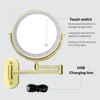 8 inch Makeup Mirror Matte Gold 3x/5x/7x/10x Magnifying Double Side USB Charging Bathroom 3 color light Cosmetic Mirrors 4