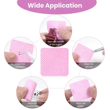 200 PCs Eyelash Gel Remover Cotton Wipes Cleaning Cotton Sheet Nail Art Cleaning Pad Nail