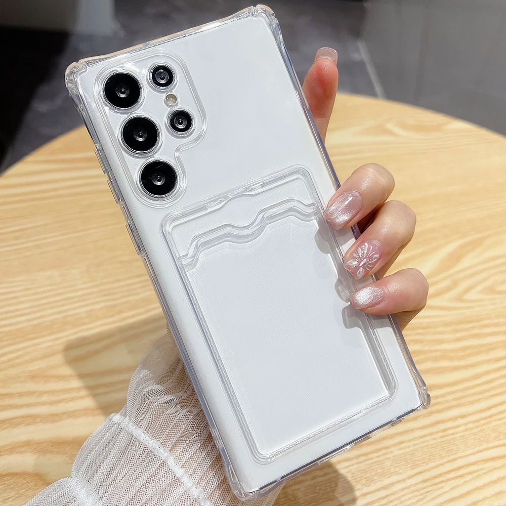 Soft Transparent Card Holder Phone Case with Enhanced Protection and Sleek Design