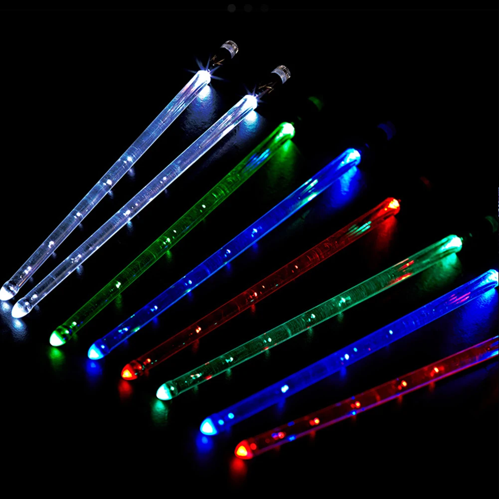 LED Light Up Drumsticks 15 Color Changing Glow In The Dark Drumsticks LED Light Up Drum Sticks Rechargeable Jazz Drum Sticks