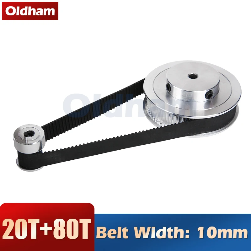 

2GT Timing Belt Pulley GT2 80 Teeth 20 Teeth Reduction 4:1/1:4 3D Printer Accessories Belt Width 10mm 80T 20T Bore 6/10mm