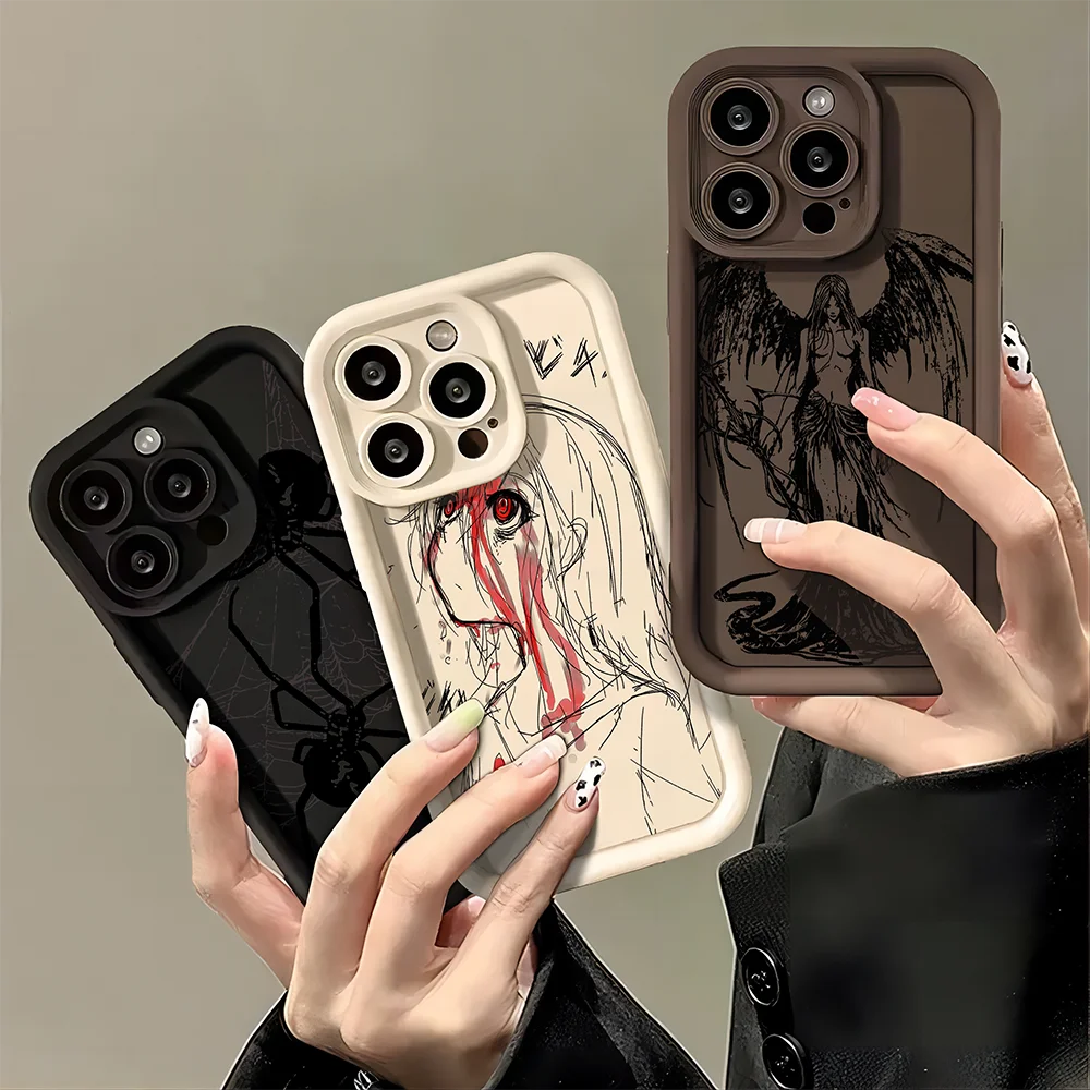 샤오미 레드미 엔젤 데스 데스악마 휴대폰 케이스, 샤오미 레드미 9A 9C 10C 12 12C K30 K40 K50 노트 10 11 12 13 프로 5G 커버 