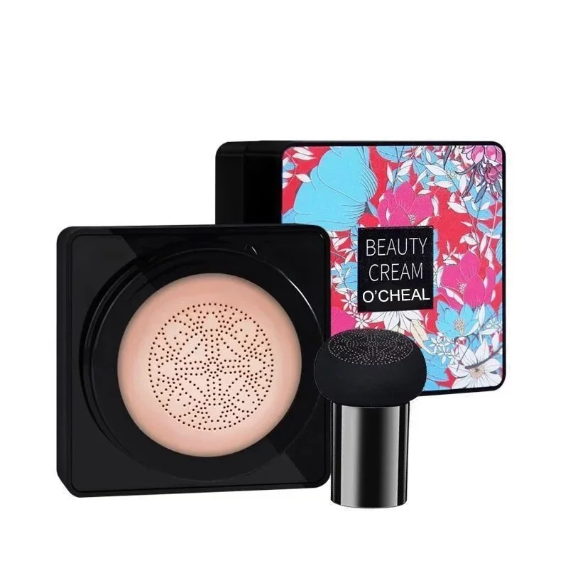 Air Cushion Cream BB Cream Mushroom Head Air Cushion with Powder Puff Moisturizing Brightening Foundation Concealer CC Cream Base Makeup Cosmetics