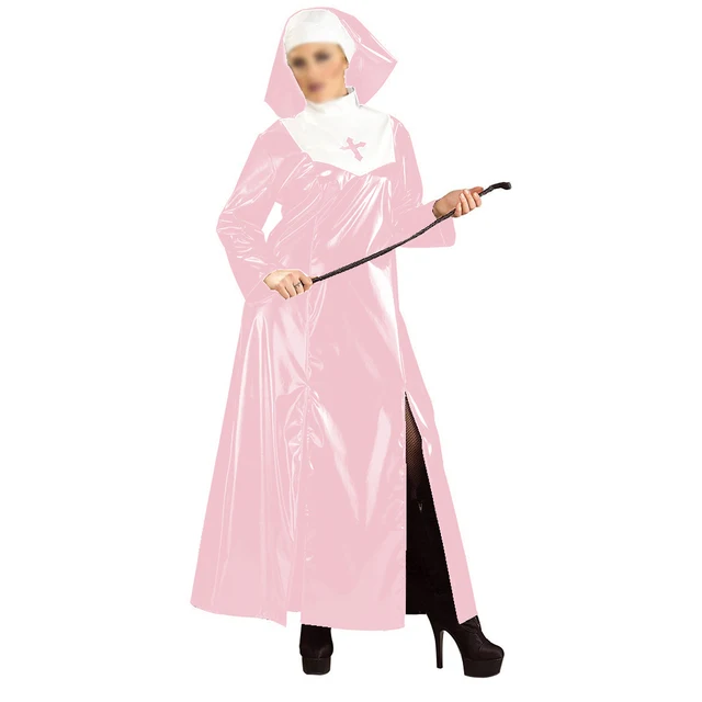 Glossy PVC Nun Dress with Nun Headgear 5