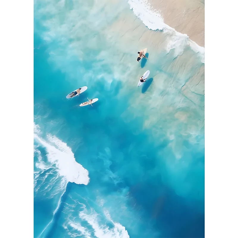 Blue Watercolor Ocean Wildlife Canvas Art