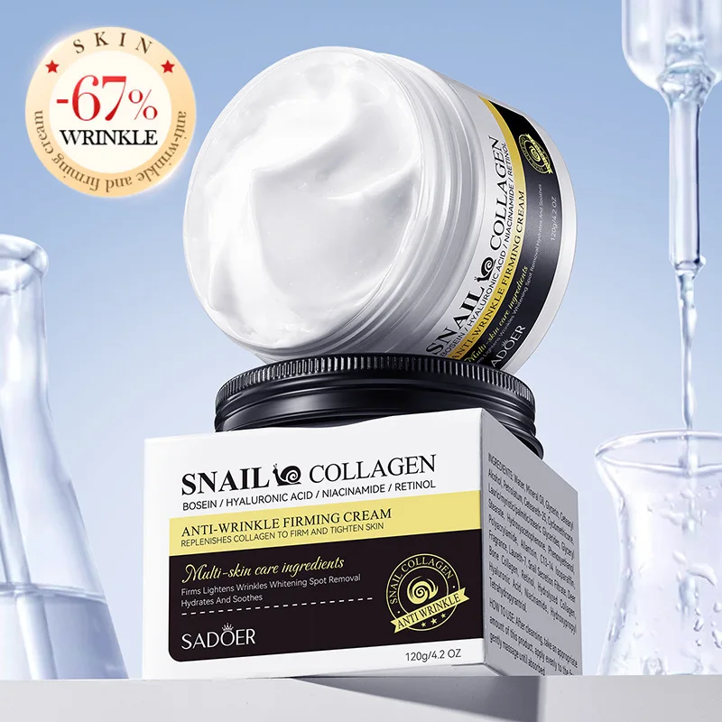SADOER Snail Collagen Anti Wrinkles Face Cream Firming Moisturizing Skin Whitening Anti-aging Hydrating Facial Cream Skin Care