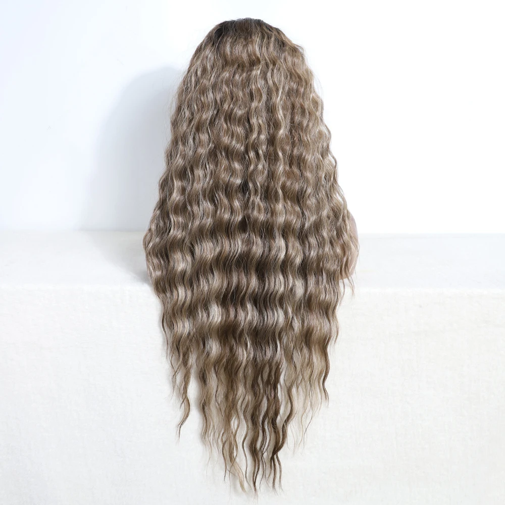 Synthetic Lace Front Wig Baby Hair Wig Long Wavy 30" Hair Lace For Women Front Ombre Blonde Brown Cosplay lace front wig synthetic hair wigs