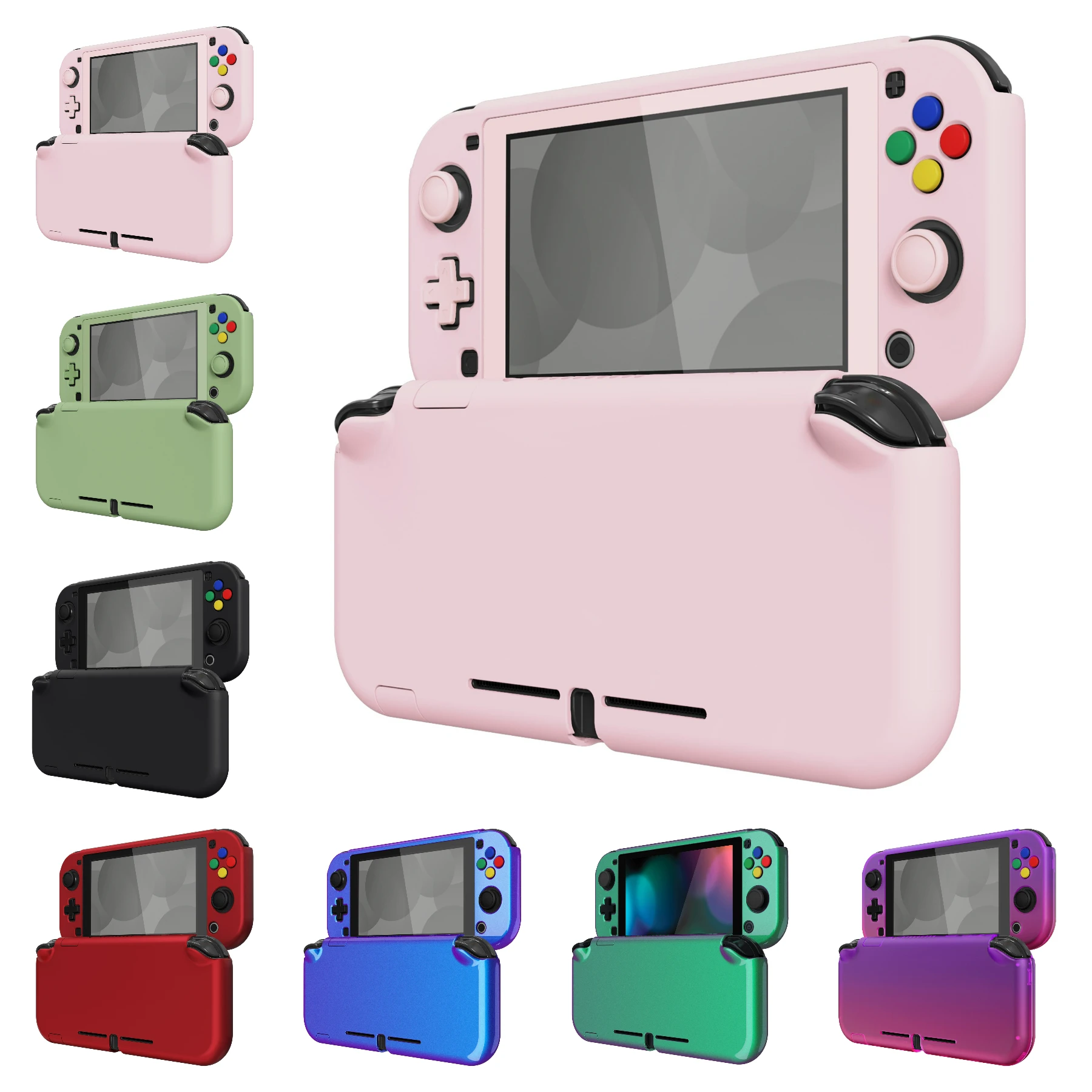 PlayVital Protective Hard Case for Nintendo Switch Lite W/Screen Protector & Thumb Grips - 7 colors