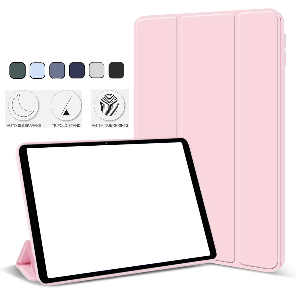 Trifold Stand Smart Cover with Pencil Holder and Soft TPU Back, Auto Sleep/Wake