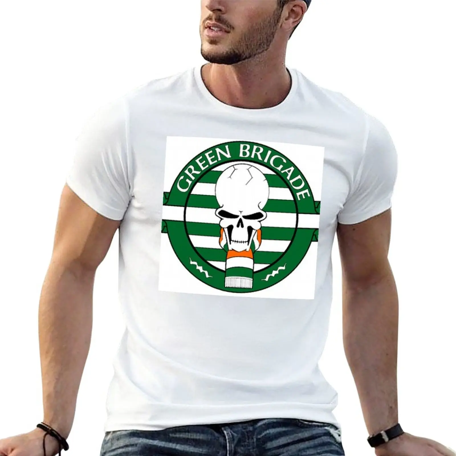 

Зеленая бригада, забавная футболка, футболка с аниме, футболки для мальчиков, футболка s, великолепная футболка, мужские Графические футболки, большие и высокие