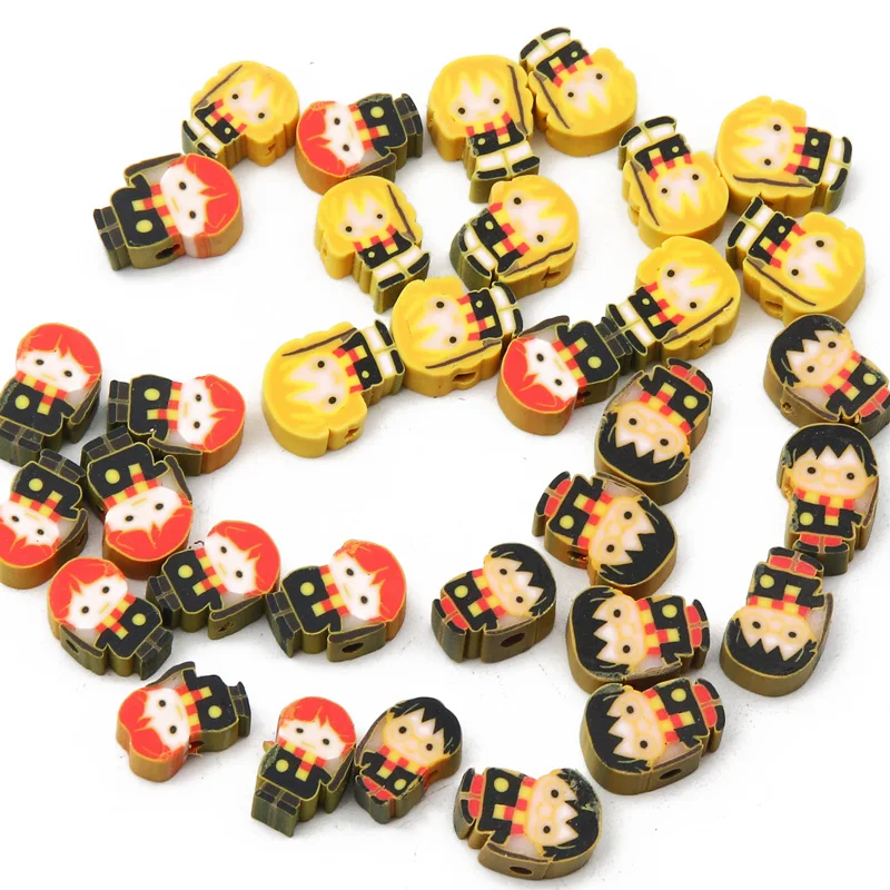 

20/50/100pcs 7x11mm Mixed Cute Doll Clay Spacer Beads Cartoon Polymer Clay Beads For Jewelry Making Diy Bracelet Accessories