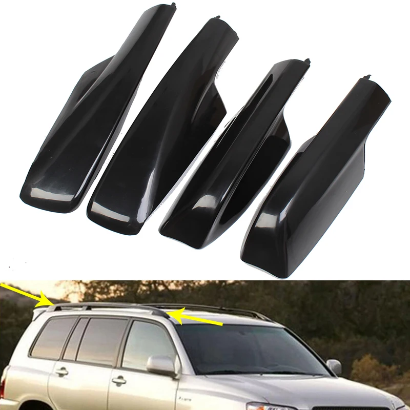 NewYall Black Roof Luggage Cargo Rail Rack End Cap - View #10