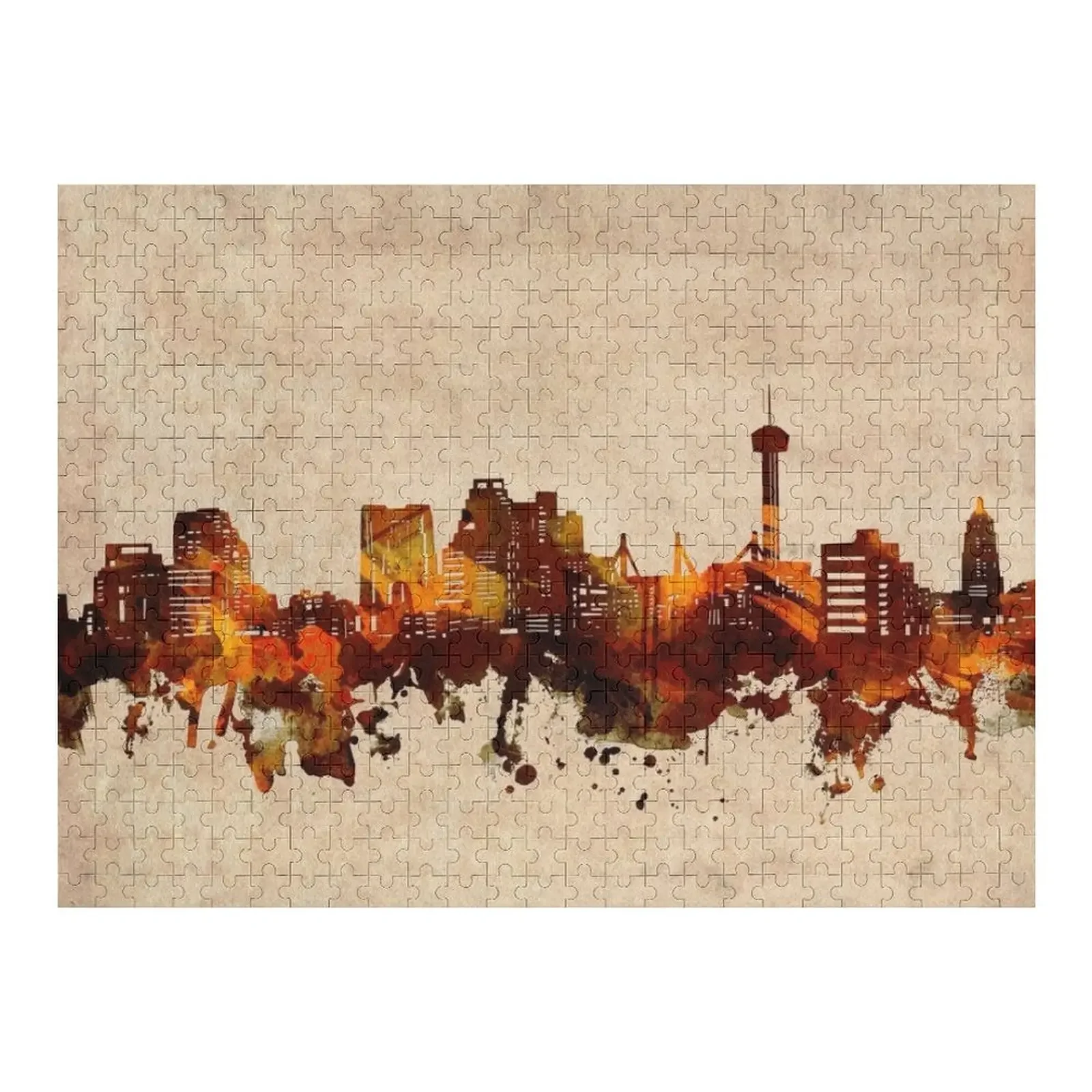 san antonio skyline vintage Jigsaw Puzzle For Children Photo Personalized Gifts Wood Animals Customized Kids Gift Puzzle vintage illustration of edinburgh from samson s ribs jigsaw puzzle photo works of art puzzle