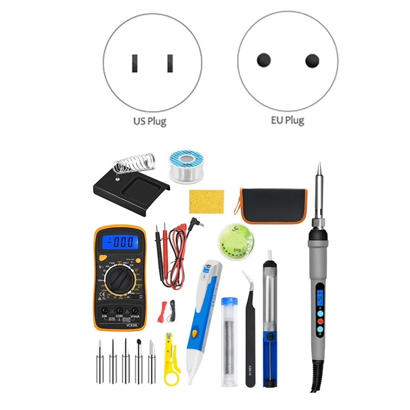 

Temperature Electric Soldering Iron Kit,220V 60W Soldering Iron Kit With Multimeter Welding Tool Kits