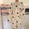 2025 New Women's Coral Fce Pajamas Set Warm Home Clothes Two-Piece Set Cute Sle High Waist Straight Leg Pants Korean Fas...