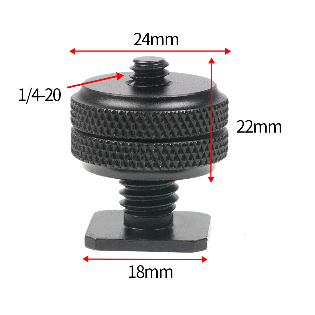 Tripod Mount Hot Shoe Adapter 1/4 3/8 inch Screw Single Nut Double Layer to Flas