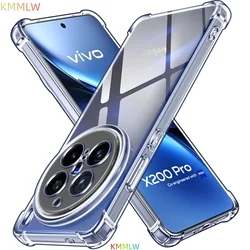 Transparent Shockproof TPU Case with Enhanced Corner Protection for Vivo X200 Pro (Transparent)