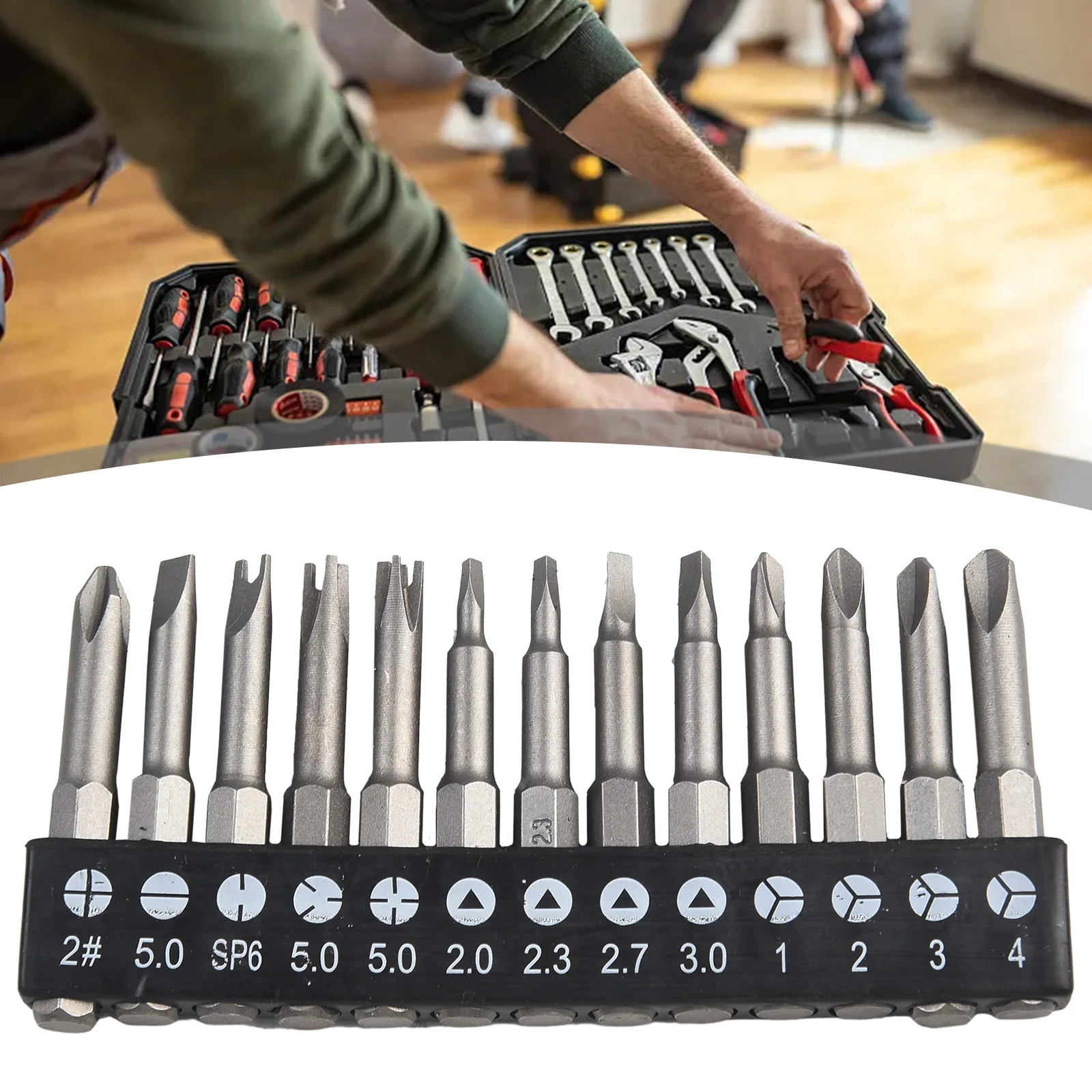 

13Pcs 50mm Special Shaped Screwdriver Bit Set U Shaped Y Type Triangle Inner Cross Three Points Screwdriver Bit Set